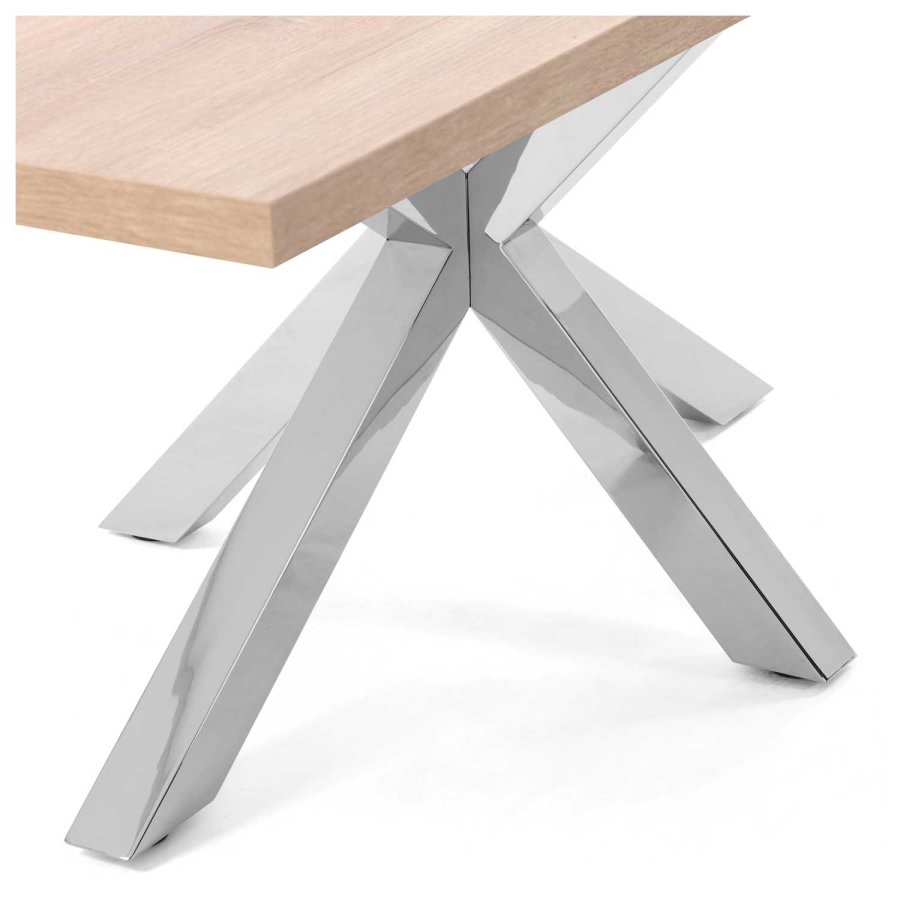 KAVE HOME rektangulrt Arya spisebord - naturlig melamin og slvstl (160x100) 