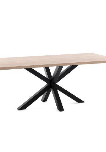 KAVE HOME rektangulrt Arya spisebord - naturlig melamin og svart stl (160x100) 