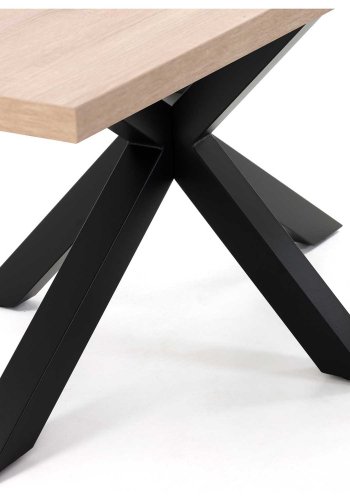 KAVE HOME rektangulrt Arya spisebord - naturlig melamin og svart stl (160x100) 