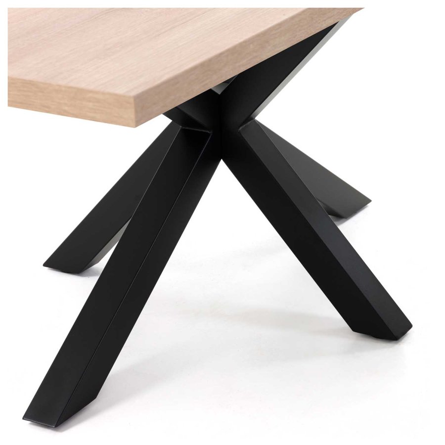 KAVE HOME rektangulrt Arya spisebord - naturlig melamin og svart stl (160x100) 