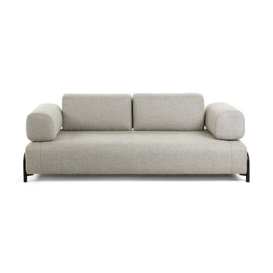 KAVE HOME Compo 3-seters sofa - beige stoff og metall 