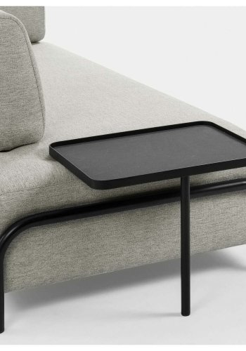 KAVE HOME Compo 3-manns sofa med stort brett - beige stoff og metall 