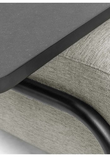 KAVE HOME Compo 3-manns sofa med stort brett - beige stoff og metall 