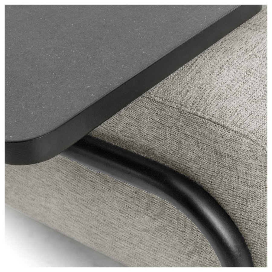 KAVE HOME Compo 3-manns sofa med stort brett - beige stoff og metall 