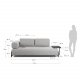 KAVE HOME Compo 3-manns sofa med stort brett - beige stoff og metall 