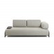 KAVE HOME Compo 3-manns sofa med lite brett - beige stoff og metall
