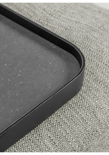 KAVE HOME Compo 3-manns sofa med lite brett - beige stoff og metall