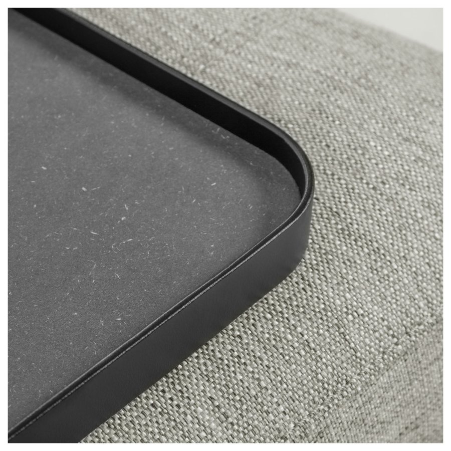 KAVE HOME Compo 3-manns sofa med lite brett - beige stoff og metall