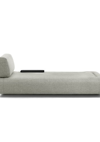 KAVE HOME Compo 3-manns sofa med lite brett - beige stoff og metall