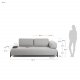 KAVE HOME Compo 3-manns sofa med lite brett - beige stoff og metall
