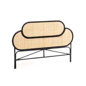 KAVE HOME rektangulr Black Lalita hovedgavl - natur og sort naturfiber (120x170)