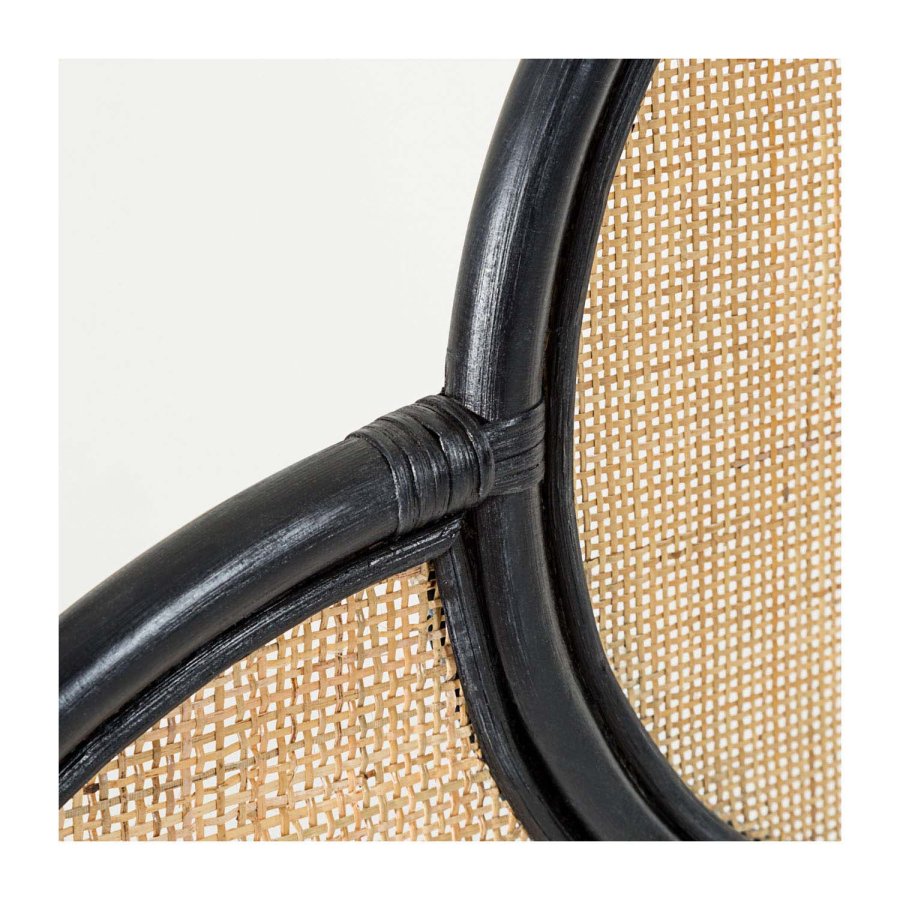 KAVE HOME rektangulr svart Lalita sengegavl - naturlig og svart naturfiber (120x170)