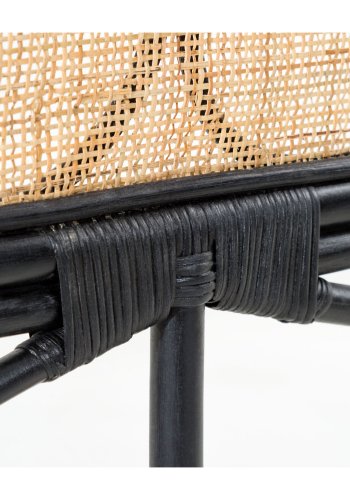 KAVE HOME rektangulr svart Lalita sengegavl - naturlig og svart naturfiber (120x170)