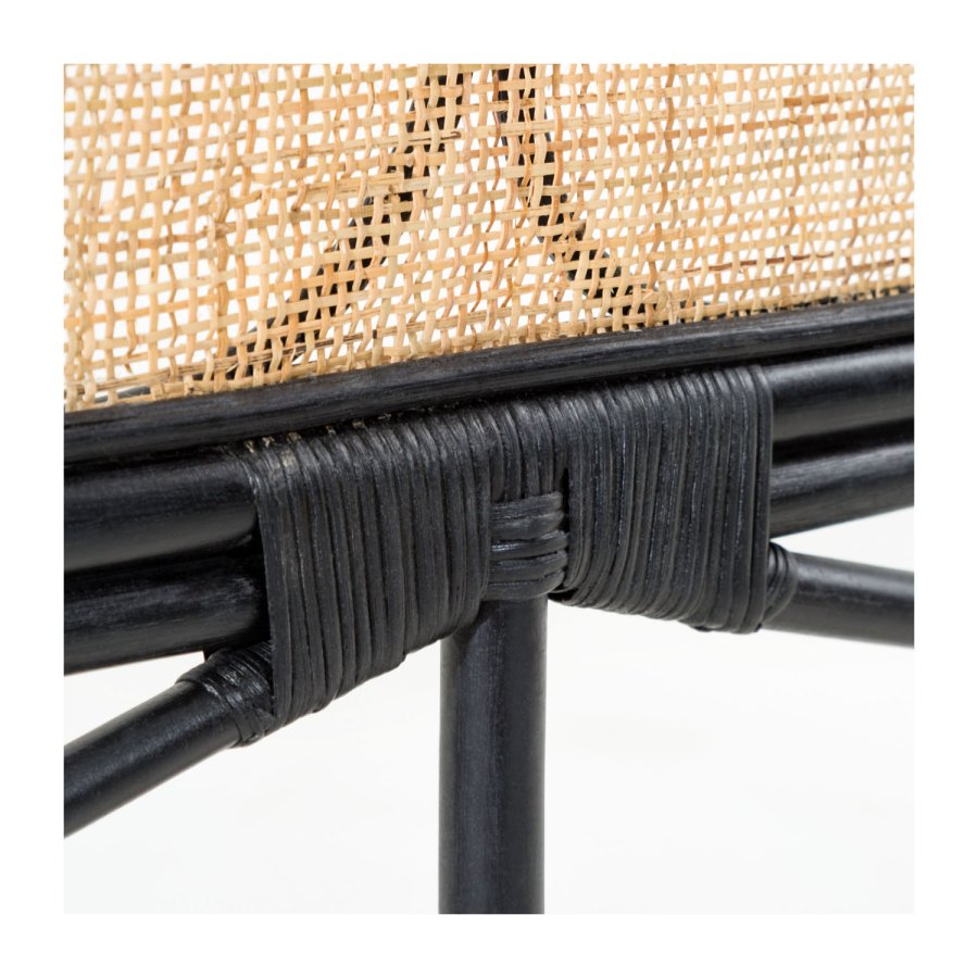 KAVE HOME rektangulr svart Lalita sengegavl - naturlig og svart naturfiber (120x170)