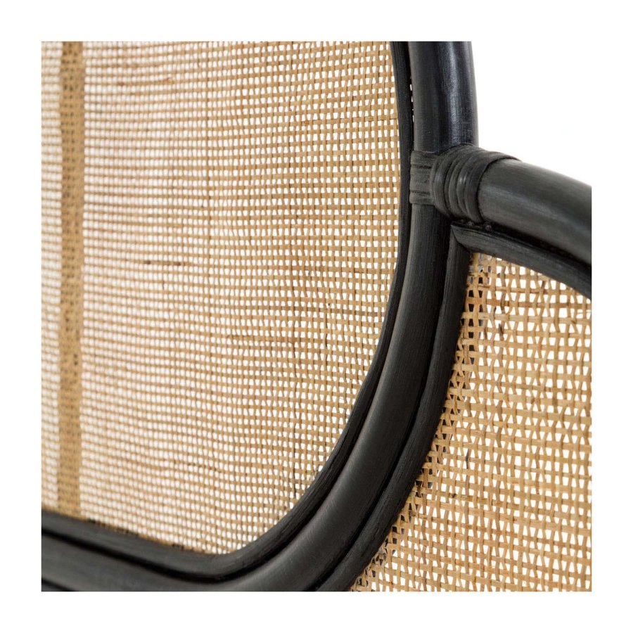 KAVE HOME rektangulr svart Lalita sengegavl - naturlig og svart naturfiber (120x170)