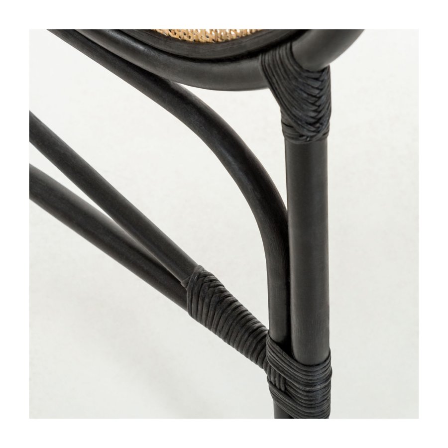 KAVE HOME rektangulr svart Lalita sengegavl - naturlig og svart naturfiber (120x170)