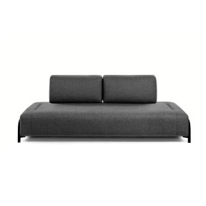 KAVE HOME Compo 3 pers. sofa - mrkegr stof og metal