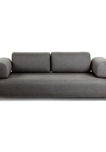 KAVE HOME Compo 3-seters sofa - mrkegr stoff og metall