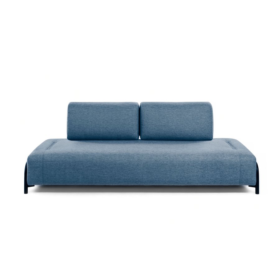 KAVE HOME Compo 3-seters sofa - bltt stoff og metall 