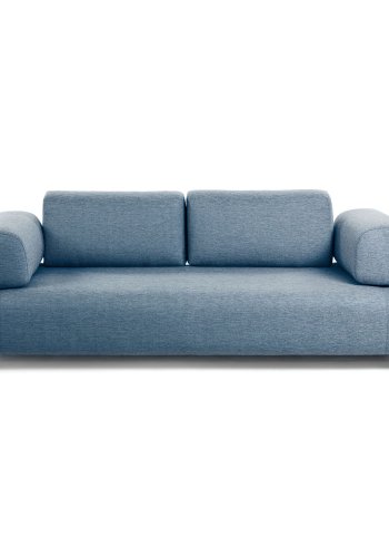 KAVE HOME Compo 3-seters sofa - bltt stoff og metall 