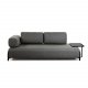 KAVE HOME Compo 3 pers. sofa m. stor bakke - m�rkegr� stof og metal