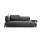 KAVE HOME Compo 3 pers. sofa m. stor bakke - m�rkegr� stof og metal