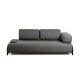 KAVE HOME Compo 3 pers. sofa m. lille bakke - m�rkegr� stof og metal