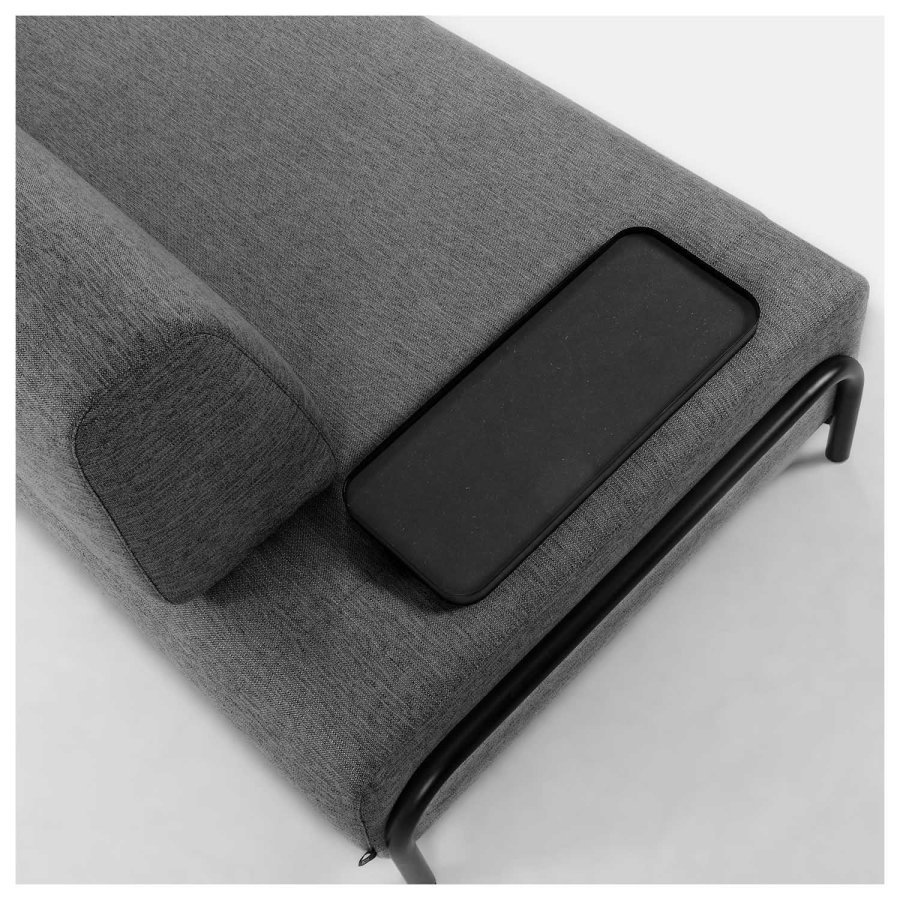 KAVE HOME Compo 3 pers. sofa m. lille bakke - m�rkegr� stof og metal