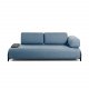 KAVE HOME Compo 3 pers. sofa m. lille bakke - bl� stof og metal