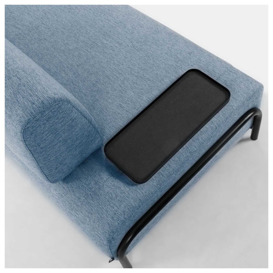 KAVE HOME Compo 3 pers. sofa m. lille bakke - bl� stof og metal