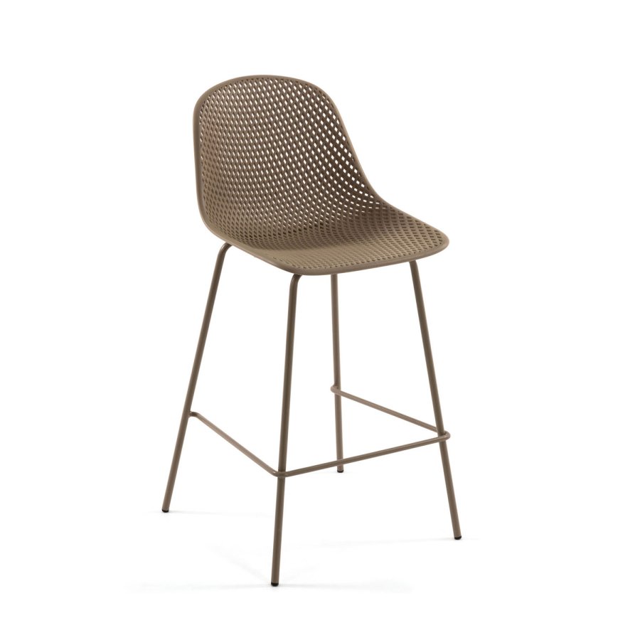 KAVE HOME Quinby barkrakk med ryggsttte og fotsttte - beige plast og metall