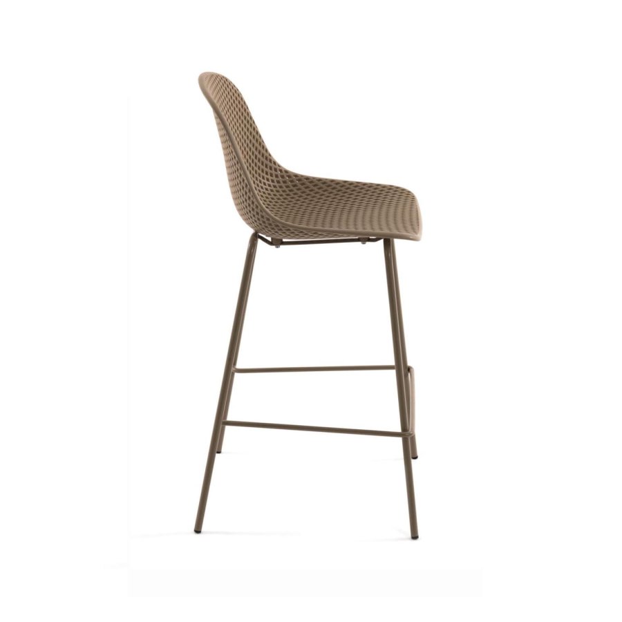 KAVE HOME Quinby barkrakk med ryggsttte og fotsttte - beige plast og metall