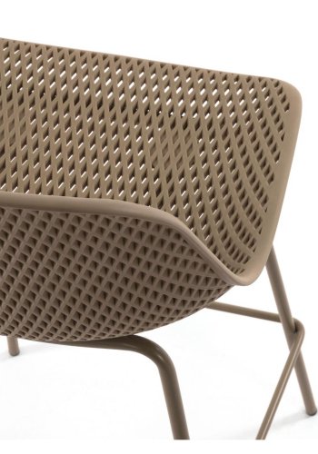 KAVE HOME Quinby barkrakk med ryggsttte og fotsttte - beige plast og metall