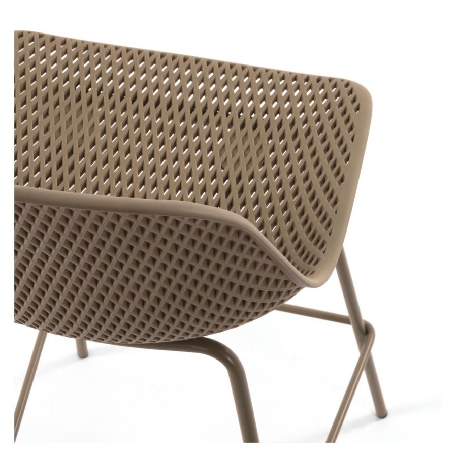 KAVE HOME Quinby barkrakk med ryggsttte og fotsttte - beige plast og metall