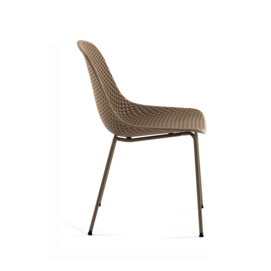 KAVE HOME Quinby spisestol - beige plast og metal