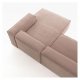 KAVE HOME Block 3-manns sofa med hyre sjeselong - rosa flyel