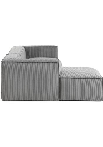 KAVE HOME Block 3-manns sofa med venstre sjeselong - gr� fl�yel 