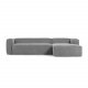 KAVE HOME Block 3-manns sofa med h�yre sjeselong - gr� fl�yel 