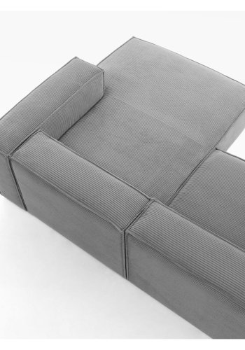 KAVE HOME Block 3-manns sofa med h�yre sjeselong - gr� fl�yel 