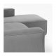 KAVE HOME Block 3-manns sofa med h�yre sjeselong - gr� fl�yel 