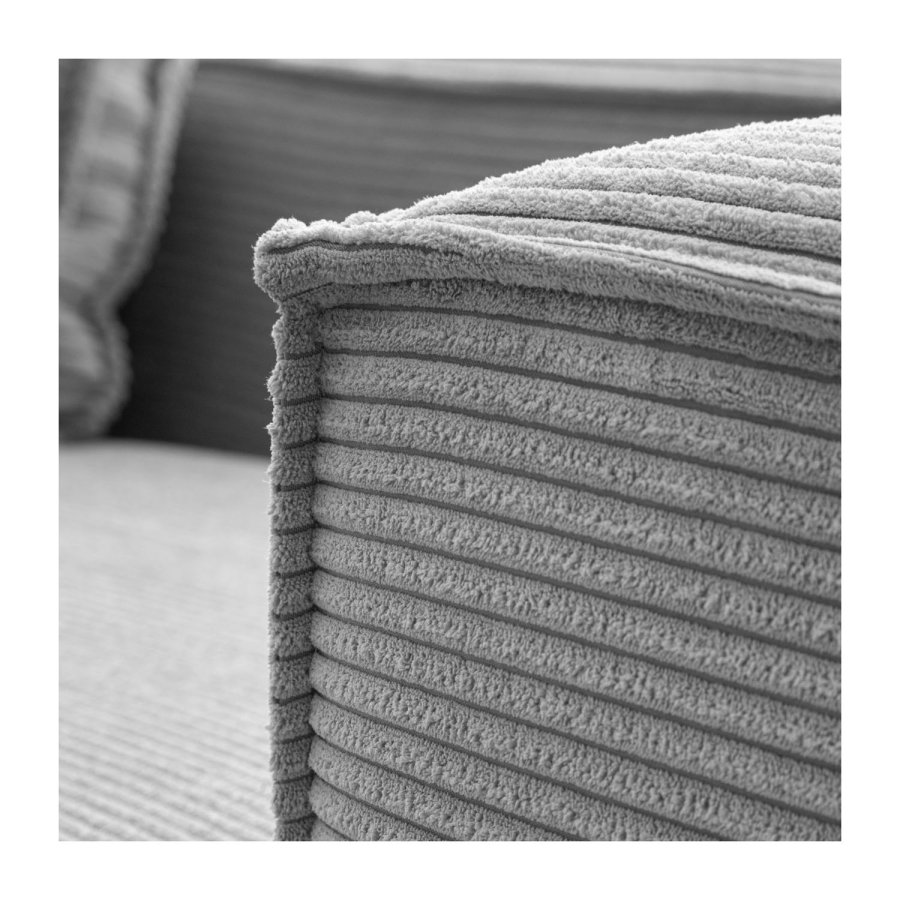 KAVE HOME Block 3-manns sofa med h�yre sjeselong - gr� fl�yel 