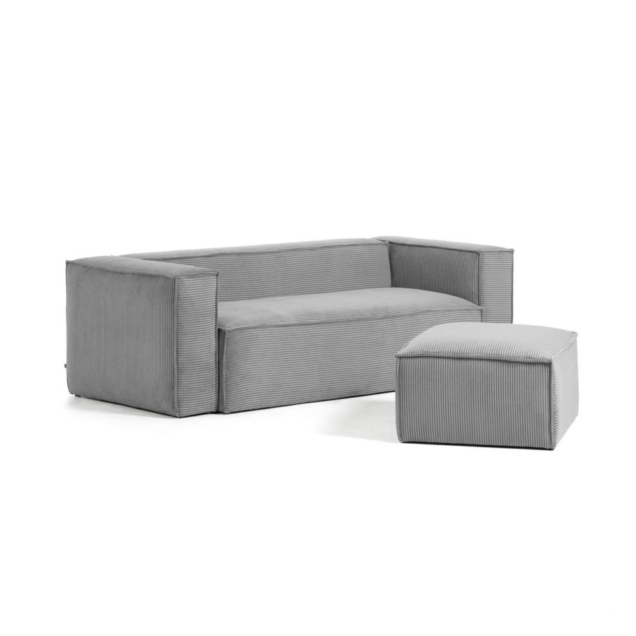 KAVE HOME Block 3-seters sofa - gr� fl�yel 