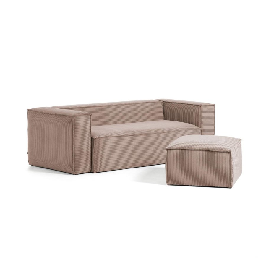 KAVE HOME Blok 2-manns sofa - rosa fl�yel 