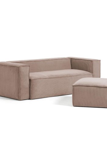 KAVE HOME rektangul�r Blok puff - rosa fl�yel (90x70)