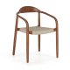 KAVE HOME Beige Glynis spisebordstol, med armlener - eukalyptus tre