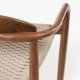 KAVE HOME Beige Glynis spisebordstol, med armlener - eukalyptus tre