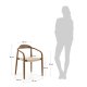 KAVE HOME Beige Glynis spisebordstol, med armlener - eukalyptus tre