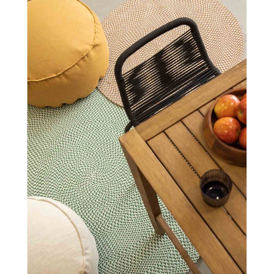 KAVE HOME Black Glenville barkrakk for hagen, med ryggsttte og fotsttte - svart tau og stl (100cm)