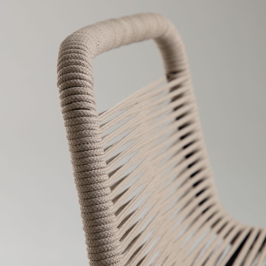 KAVE HOME Beige Glenville barkrakk for hagen, med ryggsttte og fotsttte - stl (88cm)