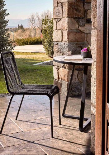 KAVE HOME rundt Tella hagebord - hvit og svart keramikk og stl (90)